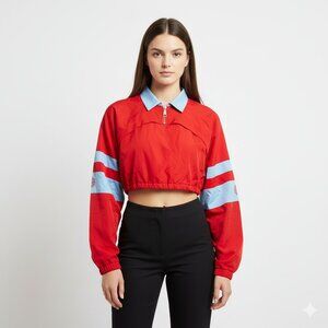 NWT FP Movement Varsity Red Sky Cropped Windbreaker Jacket – Women’s One Size